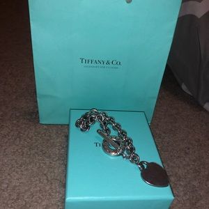 Tiffany silver heart charm bracelet